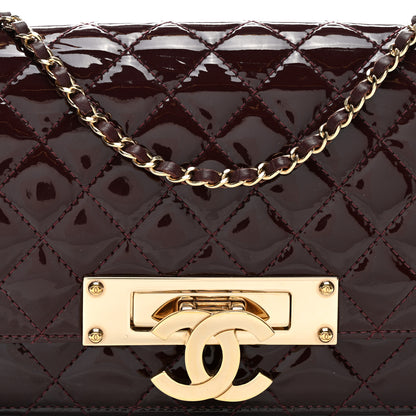 Chanel Patent Quilted Golden Class Wallet on Chain WOC Burgundy 7 of 9