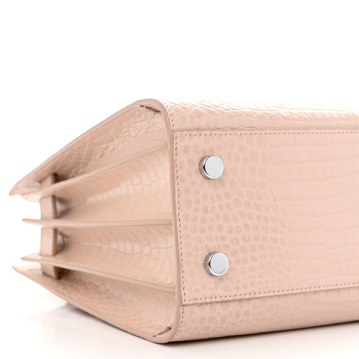 Saint Laurent Calfskin Crocodile Embossed Baby Sac De Jour Rose Antic 9 of 10