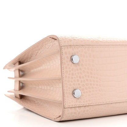 Saint Laurent Calfskin Crocodile Embossed Baby Sac De Jour Rose Antic 9 of 10