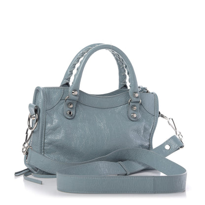 Balenciaga Agneau Classic Silver Hardware Mini City Bleu Gris 3 of 9