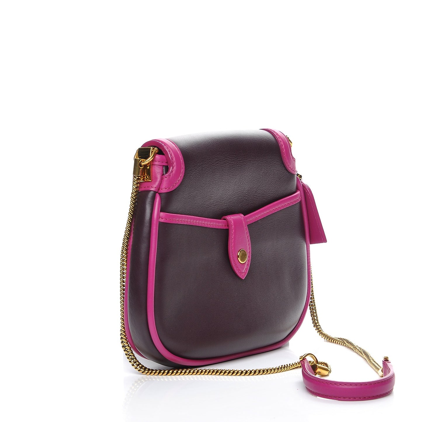 Cuir Art Deco Trapeze Prune Cyclamen