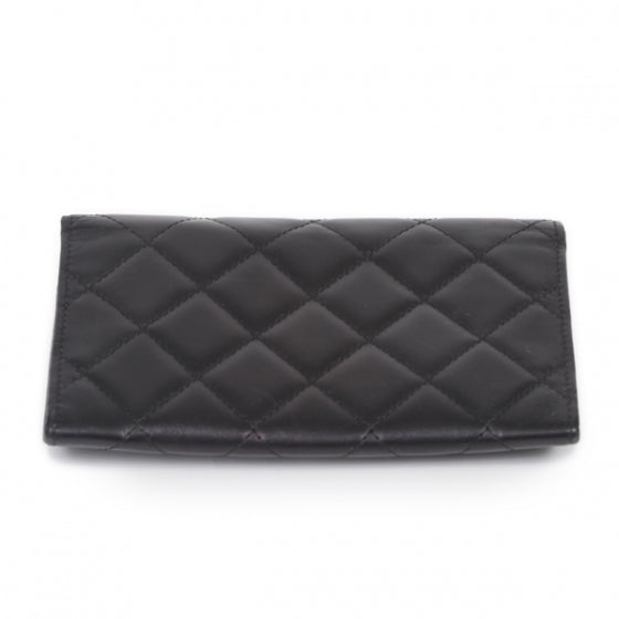 Chanel Calfskin Quilted Cambon Billfold Wallet Black White 4 of 9