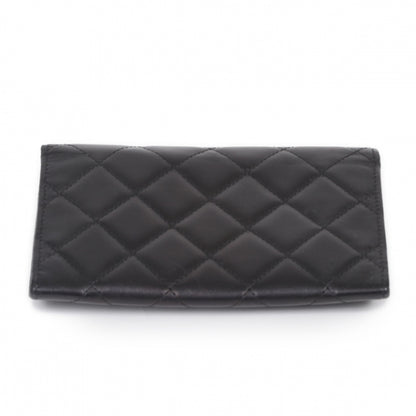 Chanel Calfskin Quilted Cambon Billfold Wallet Black White 4 of 9