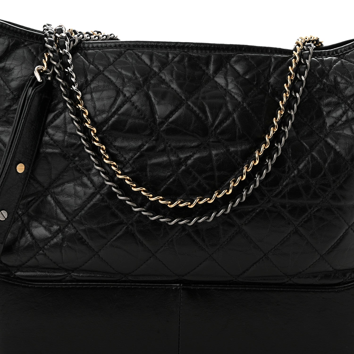 Chanel Aged Calfskin Quilted Large Gabrielle Hobo Black 8 of 13