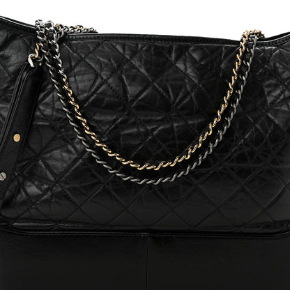 Chanel Aged Calfskin Quilted Large Gabrielle Hobo Black 8 of 13