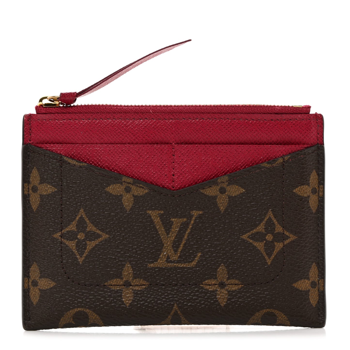 Monogram Zipped Card Holder Fuchsia