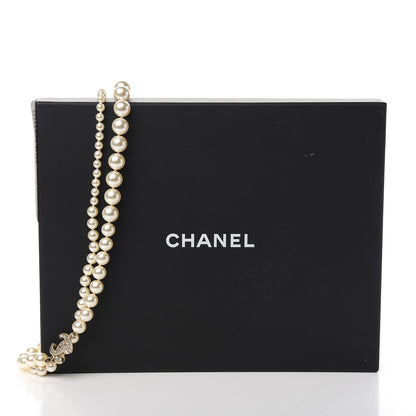 Chanel Pearl Baguette Crystal Long CC Necklace Gold 4 of 4