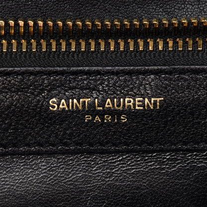 Saint Laurent Sheepskin Matelasse Chevron Monogram Large College Satchel Black 6 of 9