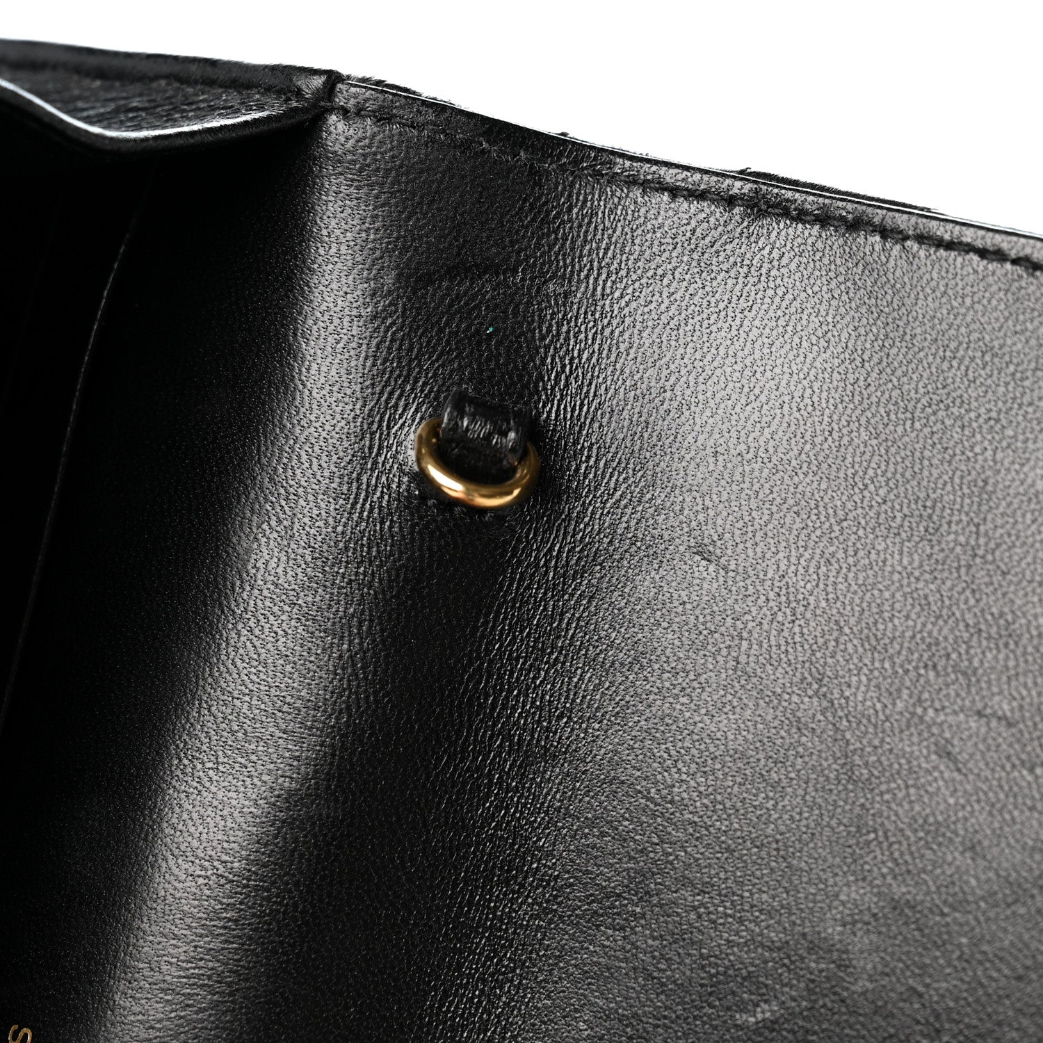 Saint Laurent Lambskin Matelasse Chevron Monogram Envelope Chain Wallet Black 11 of 12