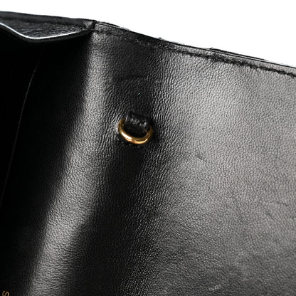Saint Laurent Lambskin Matelasse Chevron Monogram Envelope Chain Wallet Black 11 of 12