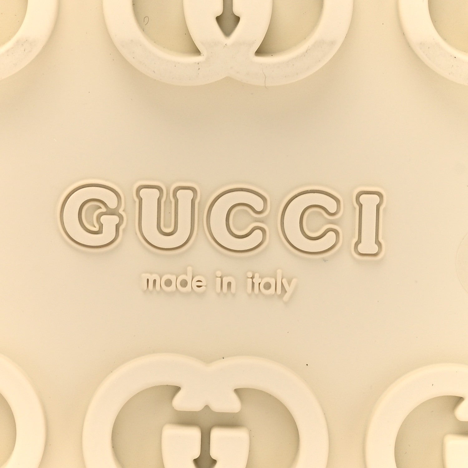 Gucci Cubic Rubber GG Monogram Mens Interlocking G Platform 42mm Slide Sandals 10 Beige Ebony 7 of 10