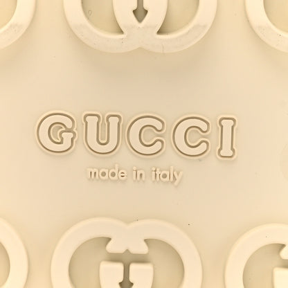 Gucci Cubic Rubber GG Monogram Mens Interlocking G Platform 42mm Slide Sandals 10 Beige Ebony 7 of 10