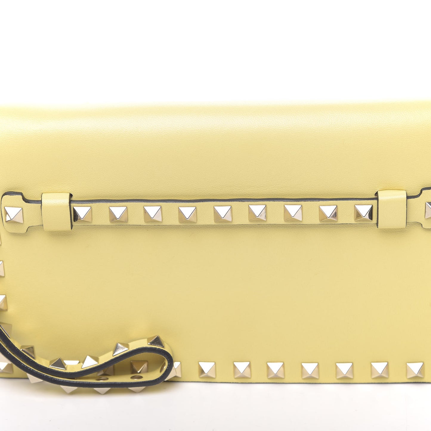 Nappa Small Rockstud Wristlet Clutch Light Yellow