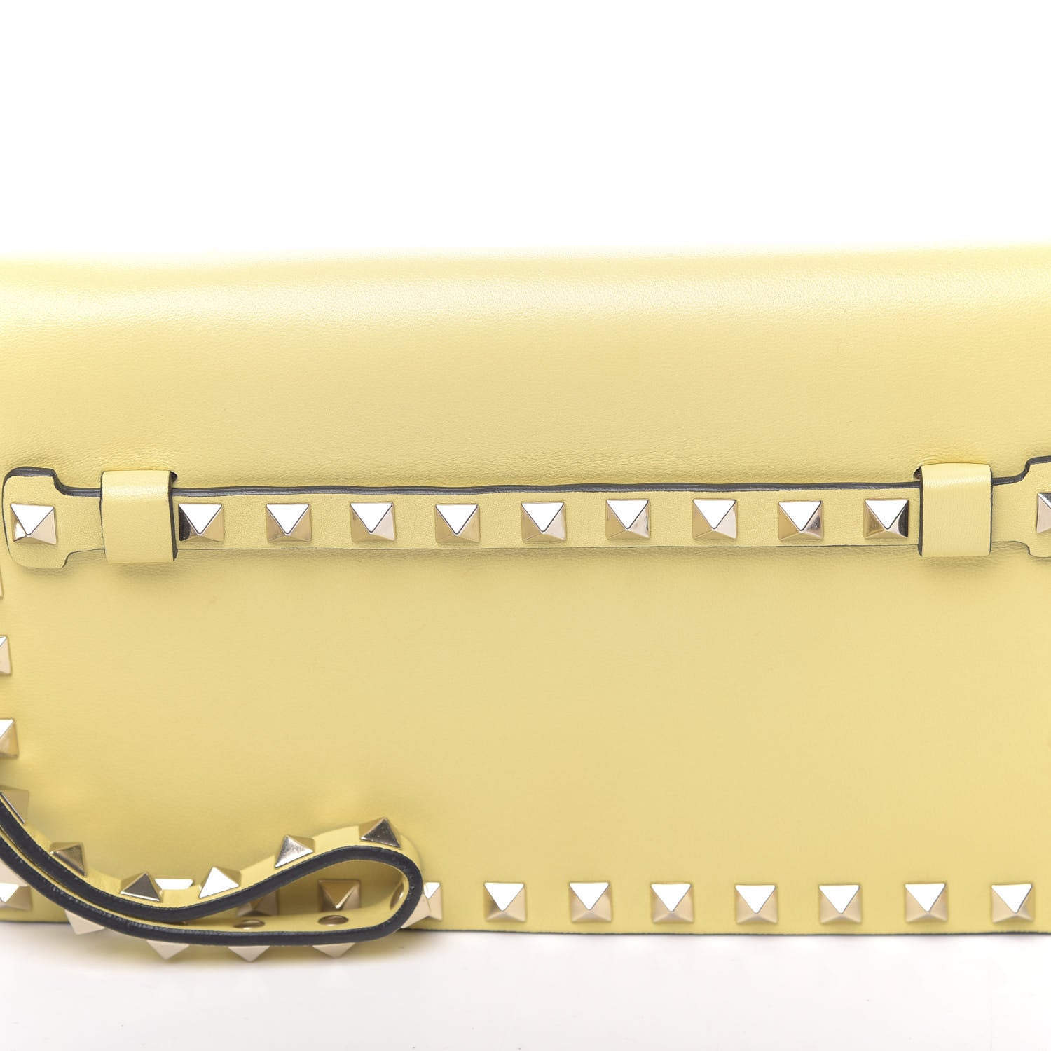 Valentino Garavani Nappa Small Rockstud Wristlet Clutch Light Yellow 12 of 12
