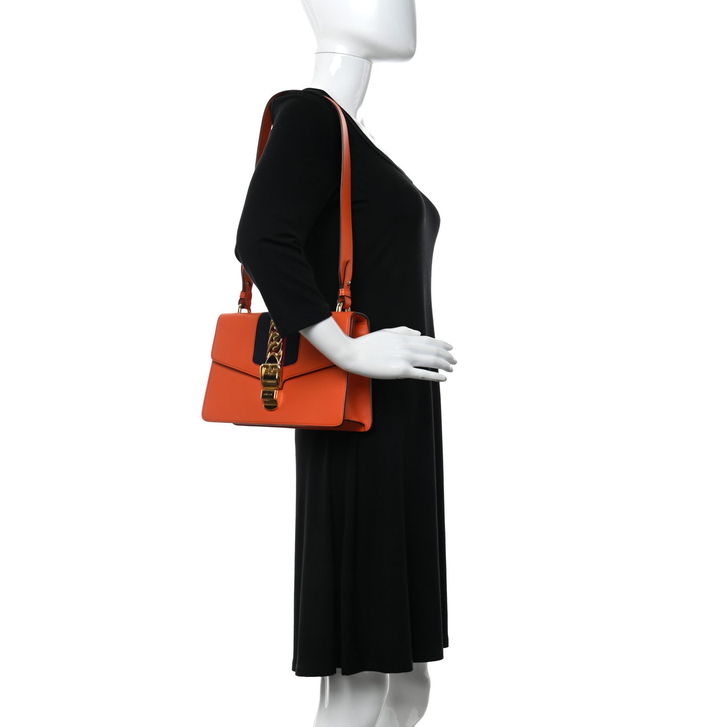 Calfskin Small Sylvie Shoulder Bag Orange
