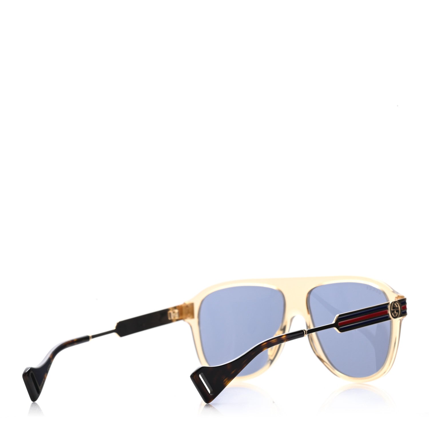 Gucci Web Aviator Sunglasses GG0587S Gold Tortoise 4 of 8
