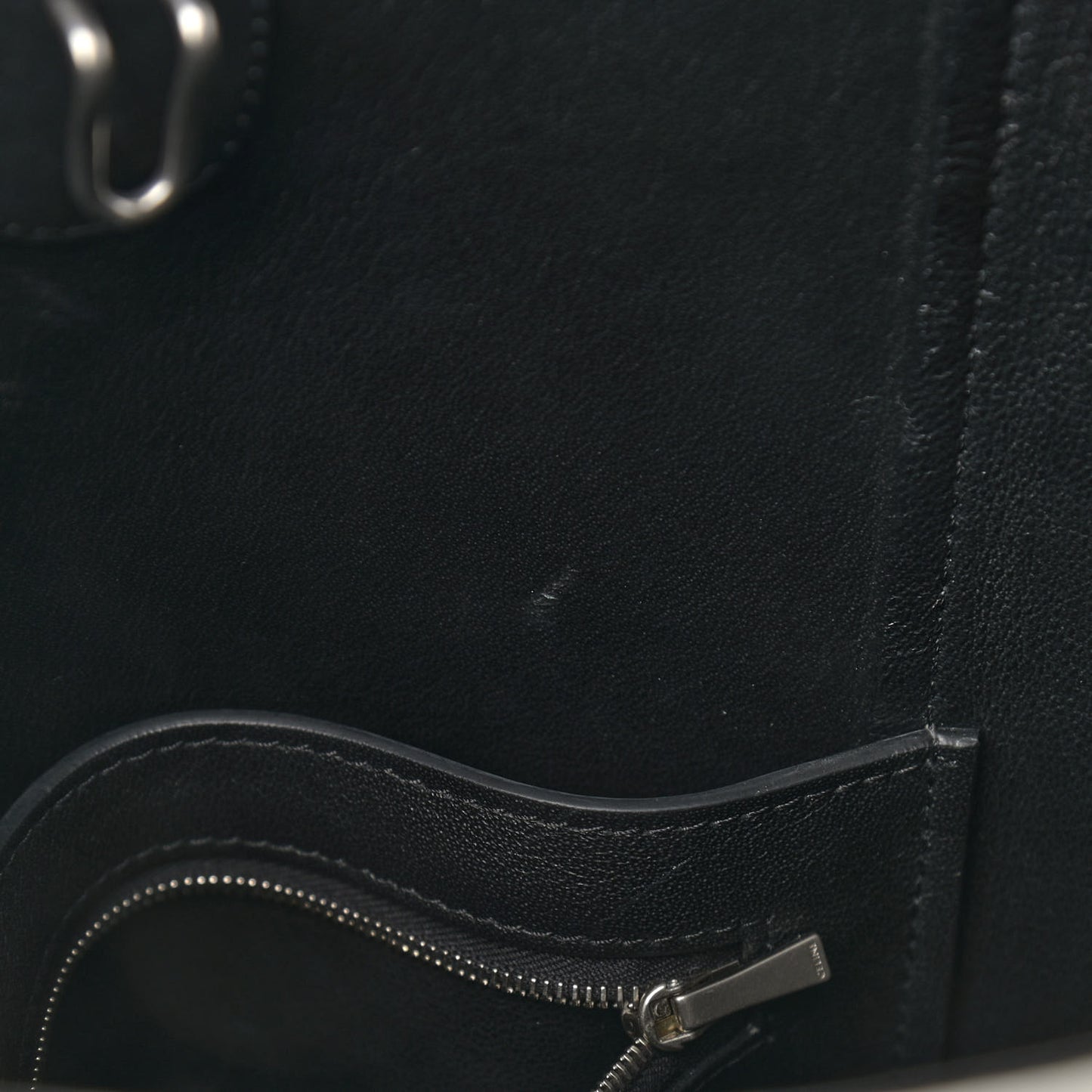 Textured Canvas Small Sangle Bucket Bag Black