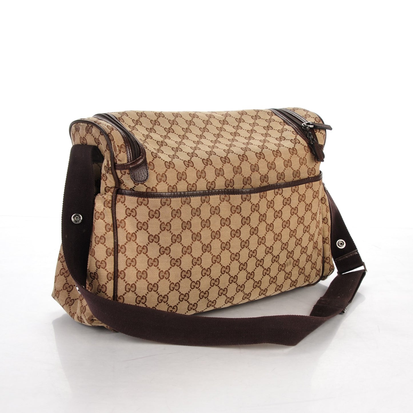 Monogram Natural Pigskin Large Diaper Bag Beige Ebony Cocoa Dark Chocolate