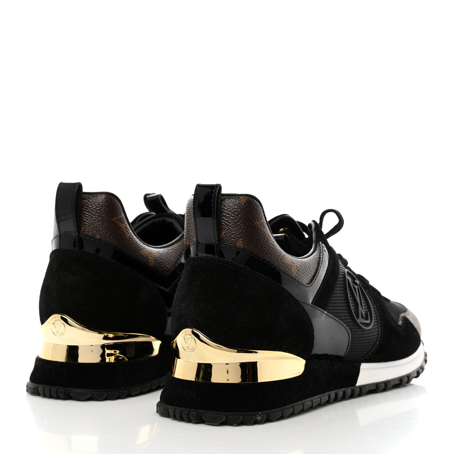 Louis Vuitton Suede Monogram Run Away Sneakers 41 Black 4 of 9