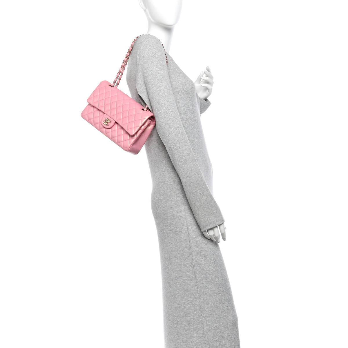 Chanel Iridescent Calfskin Quilted Medium Double Flap Pink 2 of 13