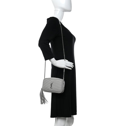 Saint Laurent Grain De Poudre Matelasse Monogram Mini Lou Camera Bag Granite 2 of 13