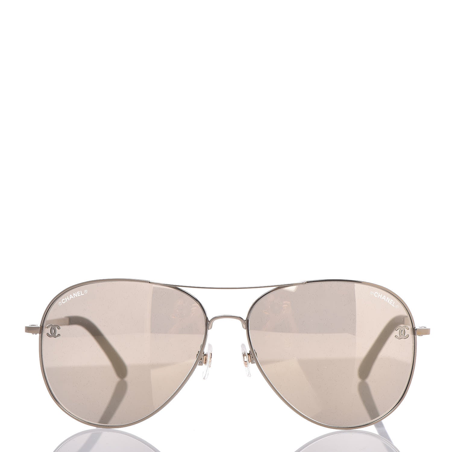 Chanel CC Aviator Sunglasses 4189-T-Q Gold 3 of 8