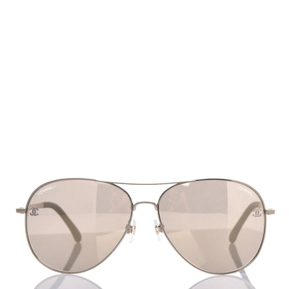 Chanel CC Aviator Sunglasses 4189-T-Q Gold 3 of 8