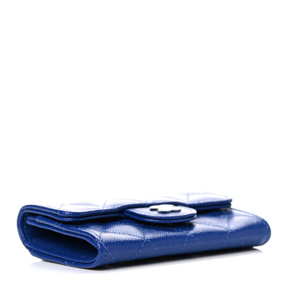 Chanel Caviar Quilted Flap Card Holder Wallet Blue 4 of 9