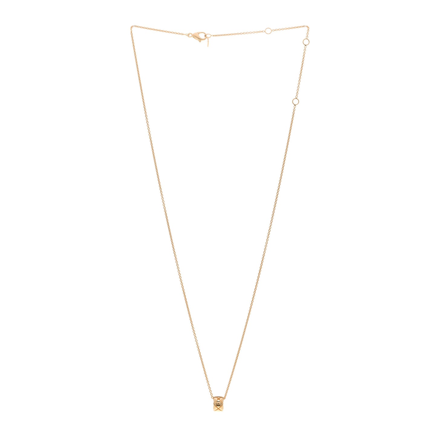 18K Yellow Gold Coco Crush Round Pendant Necklace