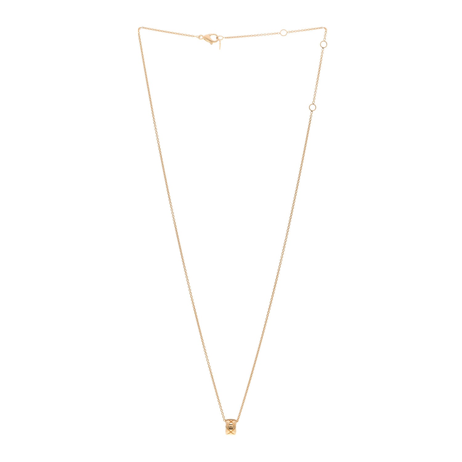 Chanel 18K Yellow Gold Coco Crush Round Pendant Necklace 3 of 5