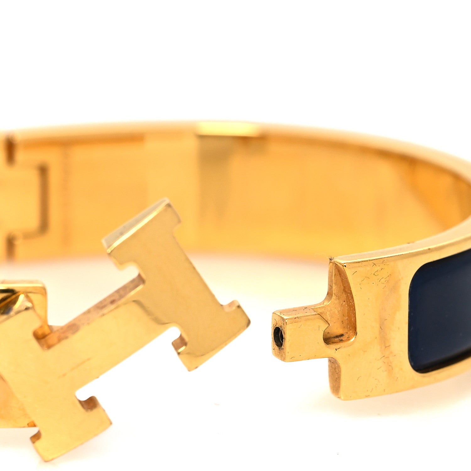 Hermes Enamel Narrow Clic Clac H Bracelet GM Indigo 4 of 6