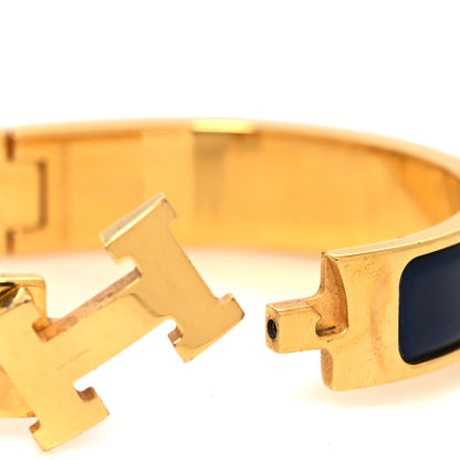 Hermes Enamel Narrow Clic Clac H Bracelet GM Indigo 4 of 6