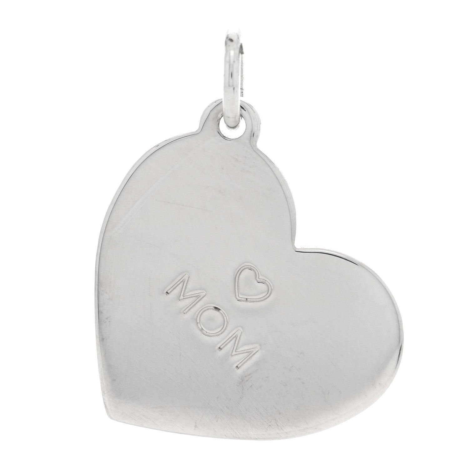 Tiffany Sterling Silver Mom Heart Charm 1 of 4