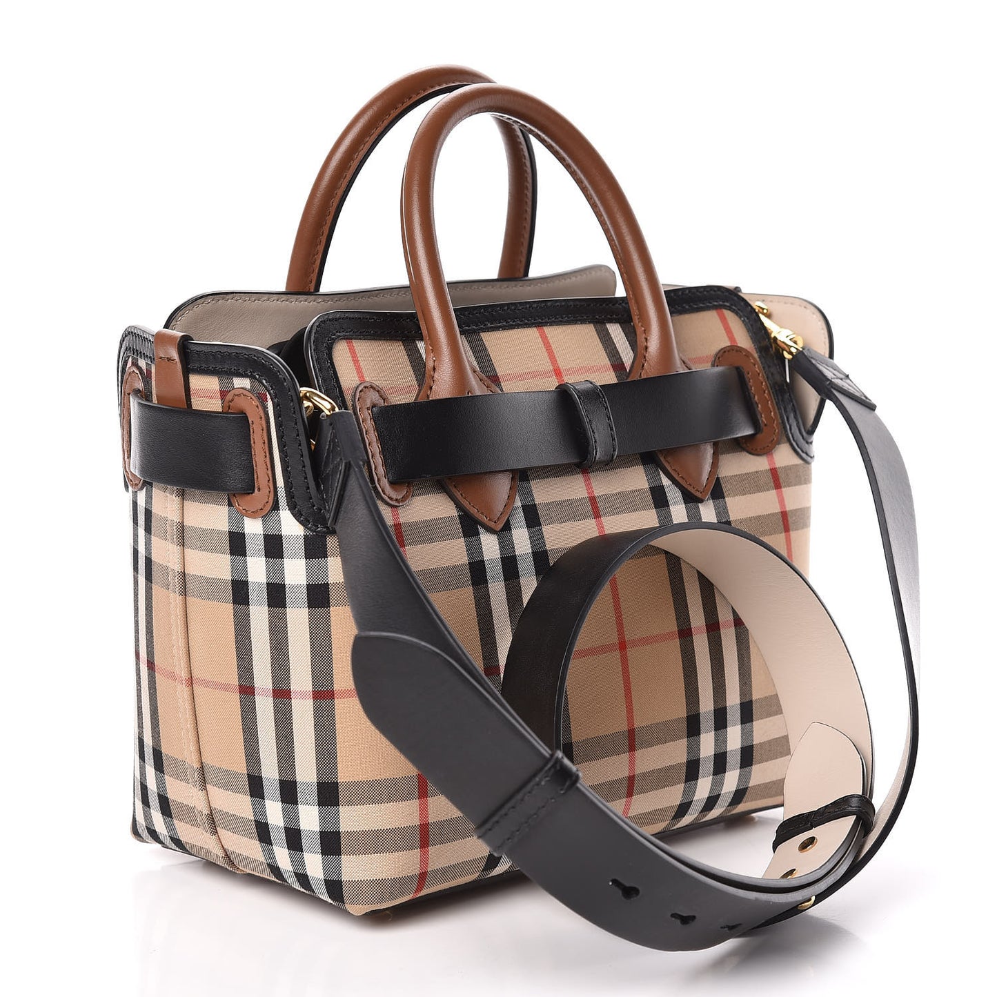 Calfskin Vintage Check Triple Stud Mini Belt Bag Archive Beige