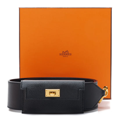 Hermes Swift Epsom Pocket Kelly Shoulder Strap Black 7 of 7