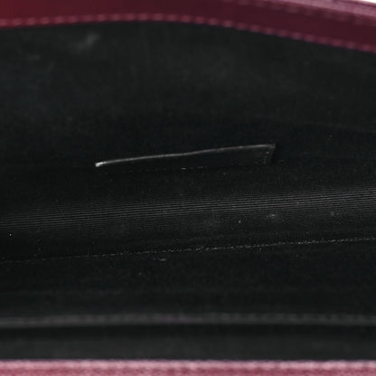 Saint Laurent Grain De Poudre Matelasse Chevron Monogram Envelope Clutch Rouge Legion 5 of 8