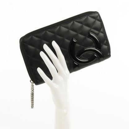 Chanel Calfskin Quilted Cambon Zip Around Organizer Wallet Black 2 of 8