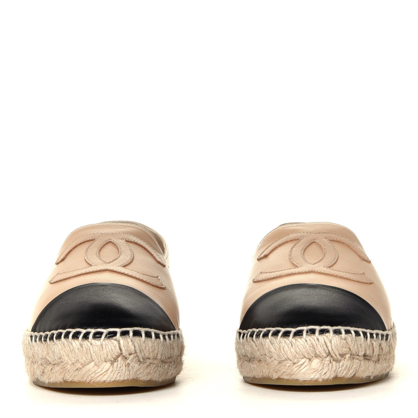 Lambskin CC Espadrilles 38 Beige Black