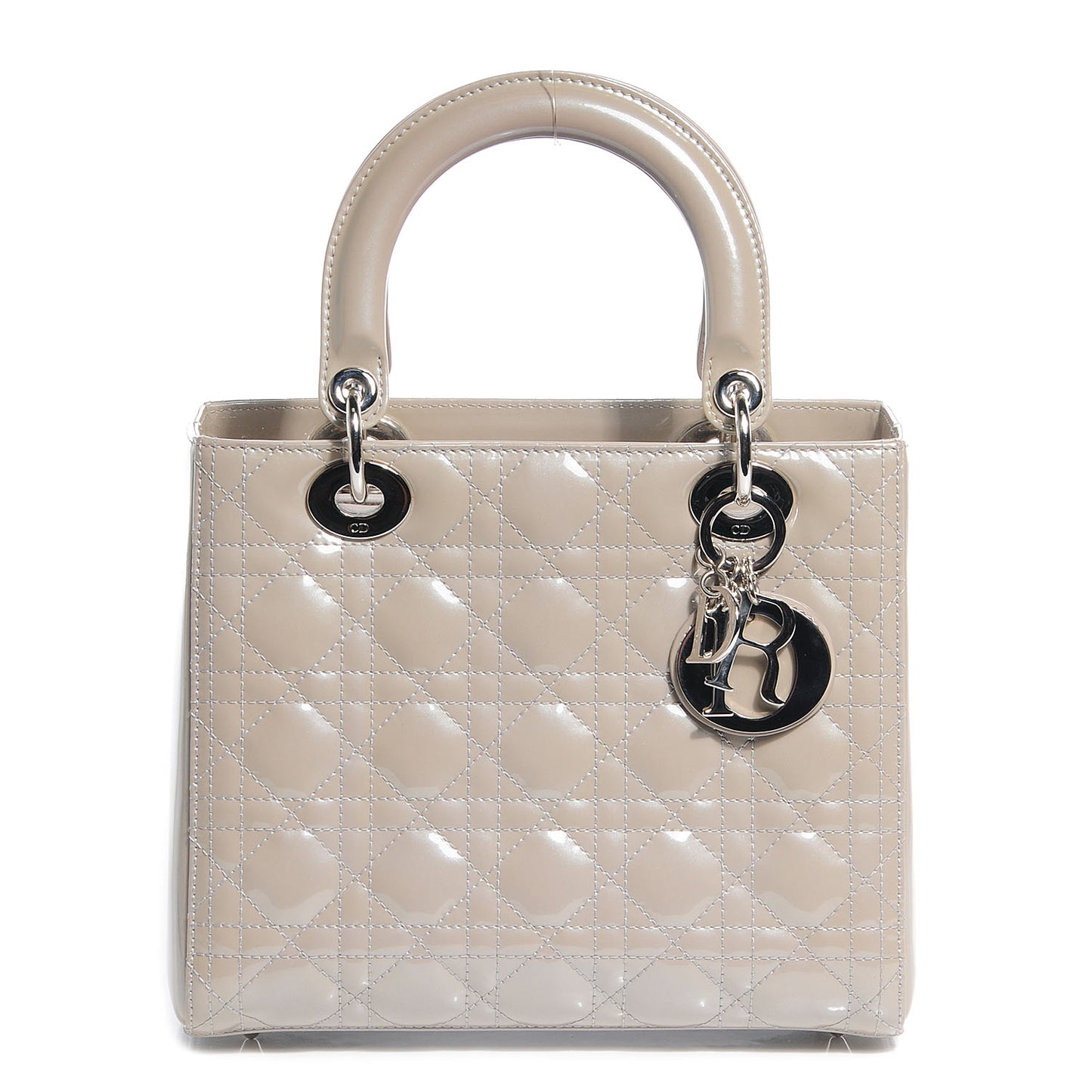Patent Cannage Medium Lady Dior Grey