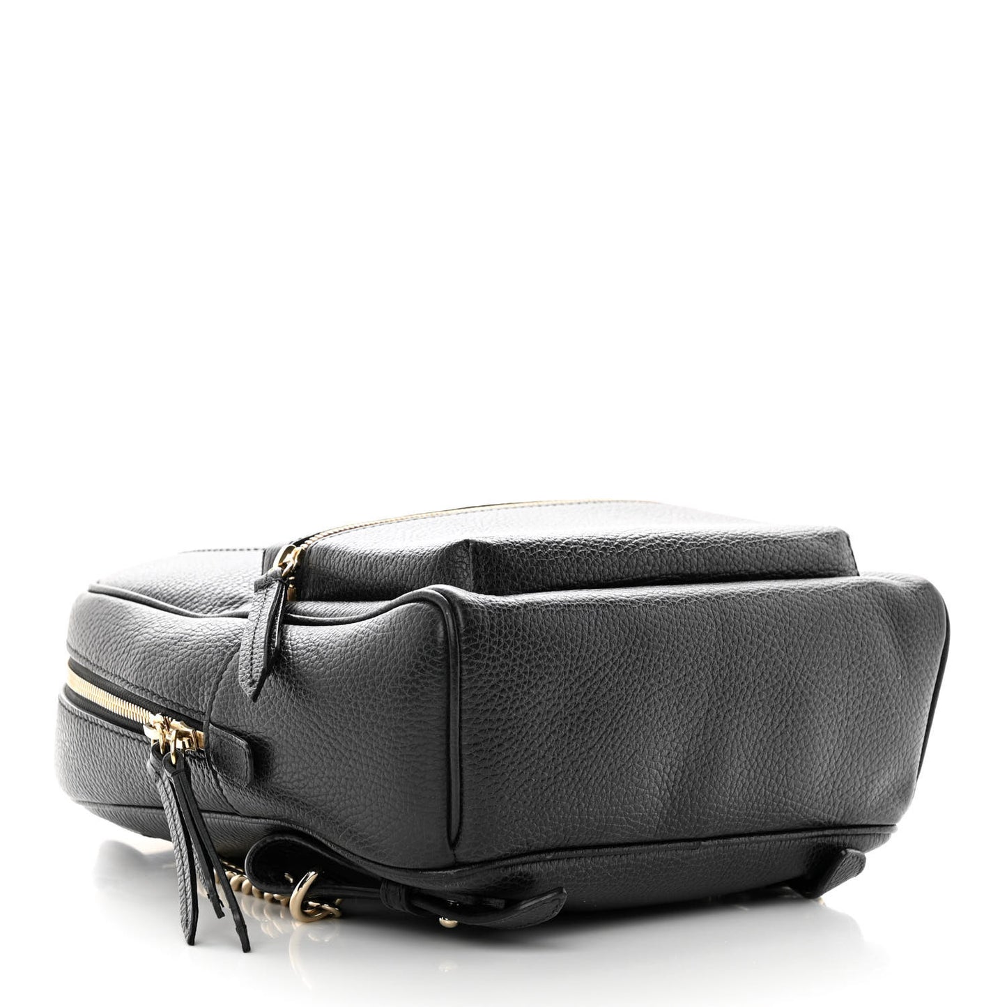 Pebbled Calfskin Soho Chain Backpack Black