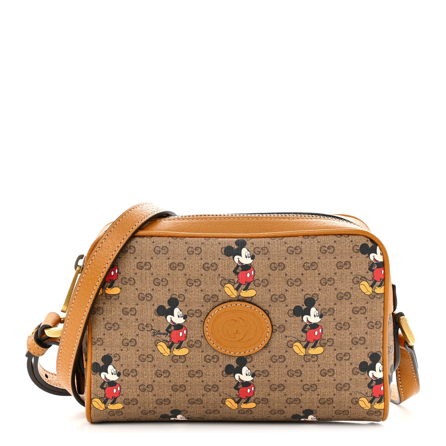 X DISNEY Mini Vintage GG Supreme Monogram Mickey Mouse Shoulder Bag Beige Vintage Sun Oil