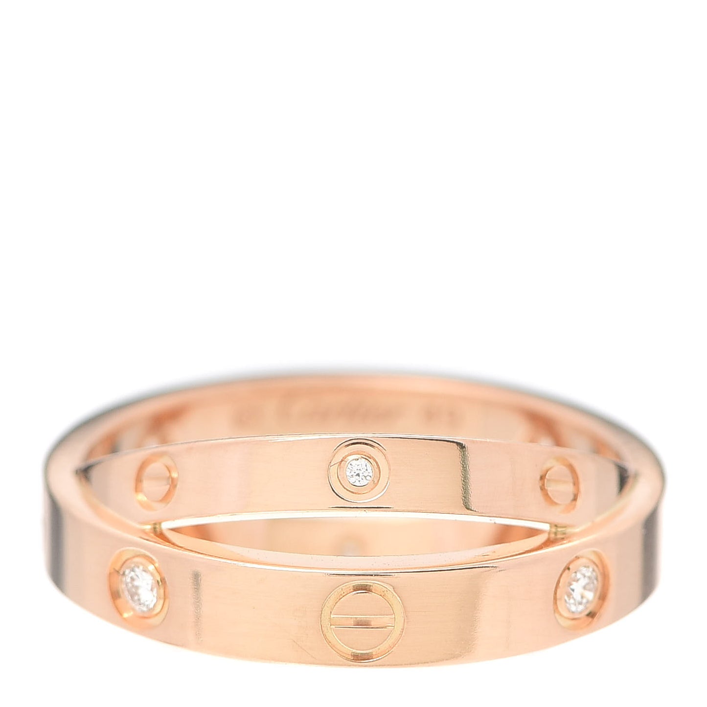18K Pink Gold 6 Diamond LOVE Ring 49 4.75