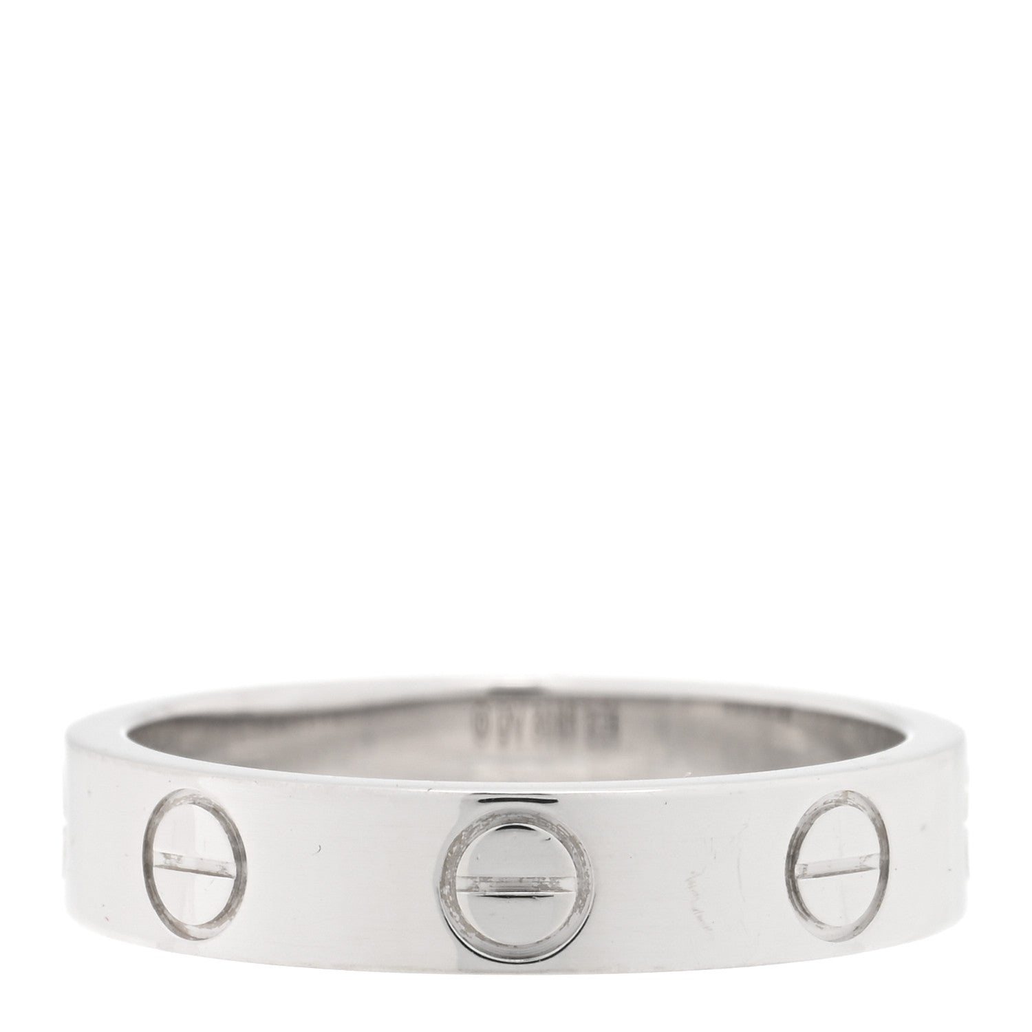 Cartier 18K White Gold 3.5mm LOVE Wedding Band Ring 47 4 3 of 4