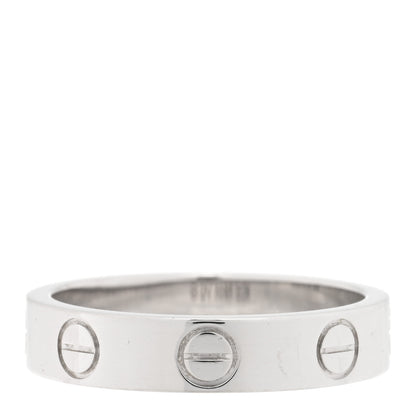 Cartier 18K White Gold 3.5mm LOVE Wedding Band Ring 47 4 3 of 4