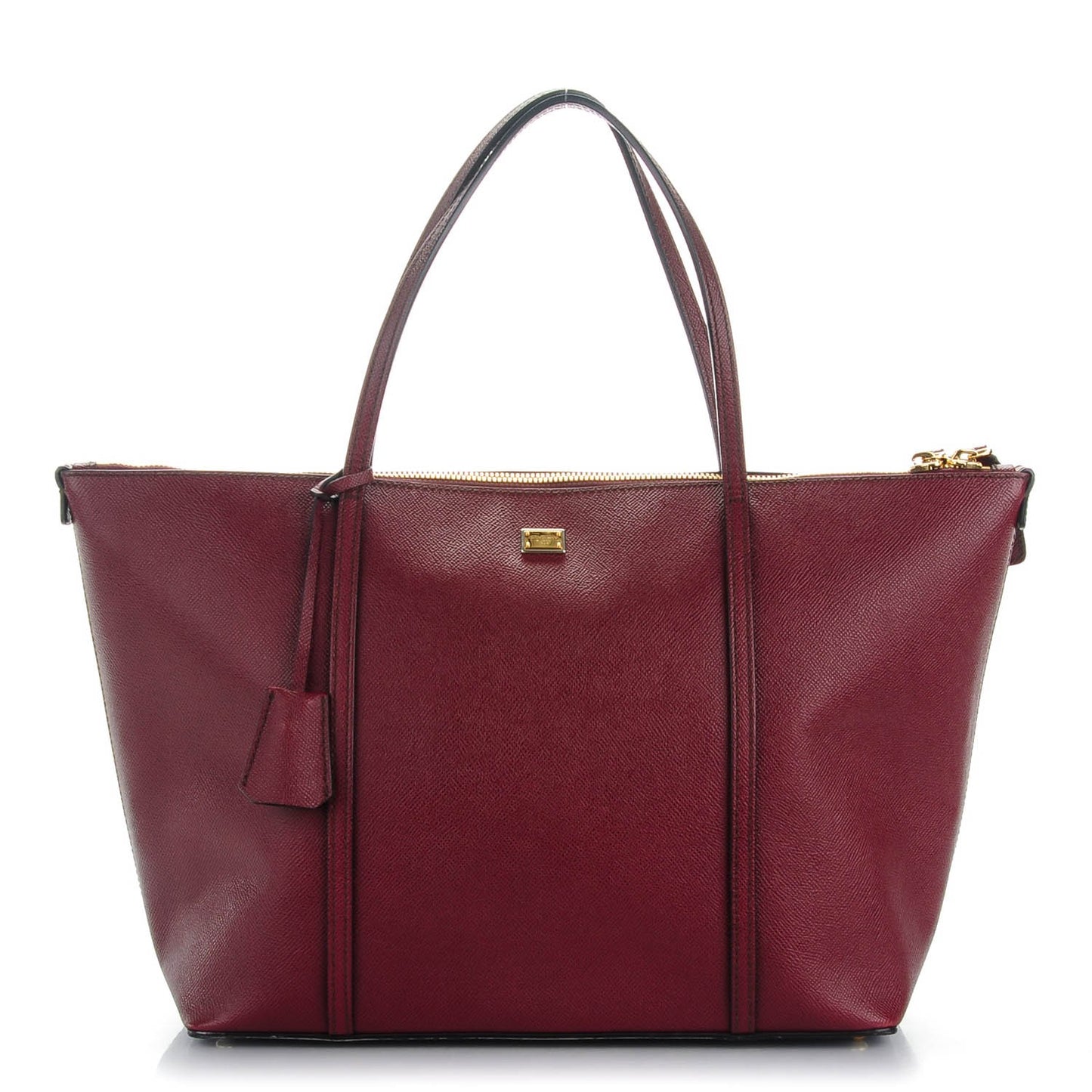 Textured Calfskin Miss Escape Tote Grapes
