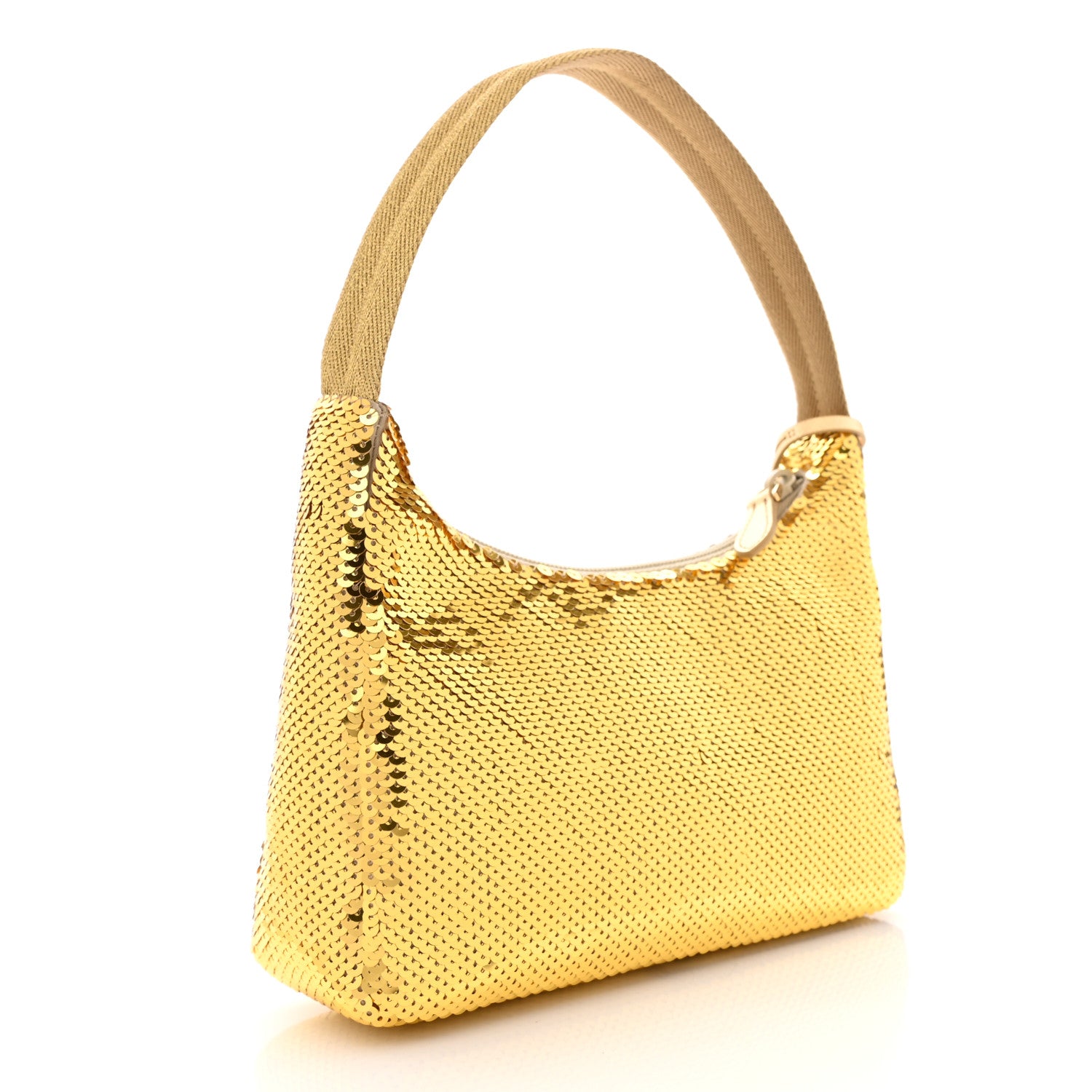 Prada Paillettes Sequin Mini Re-Edition 2000 Bag Platino Black 2 of 8