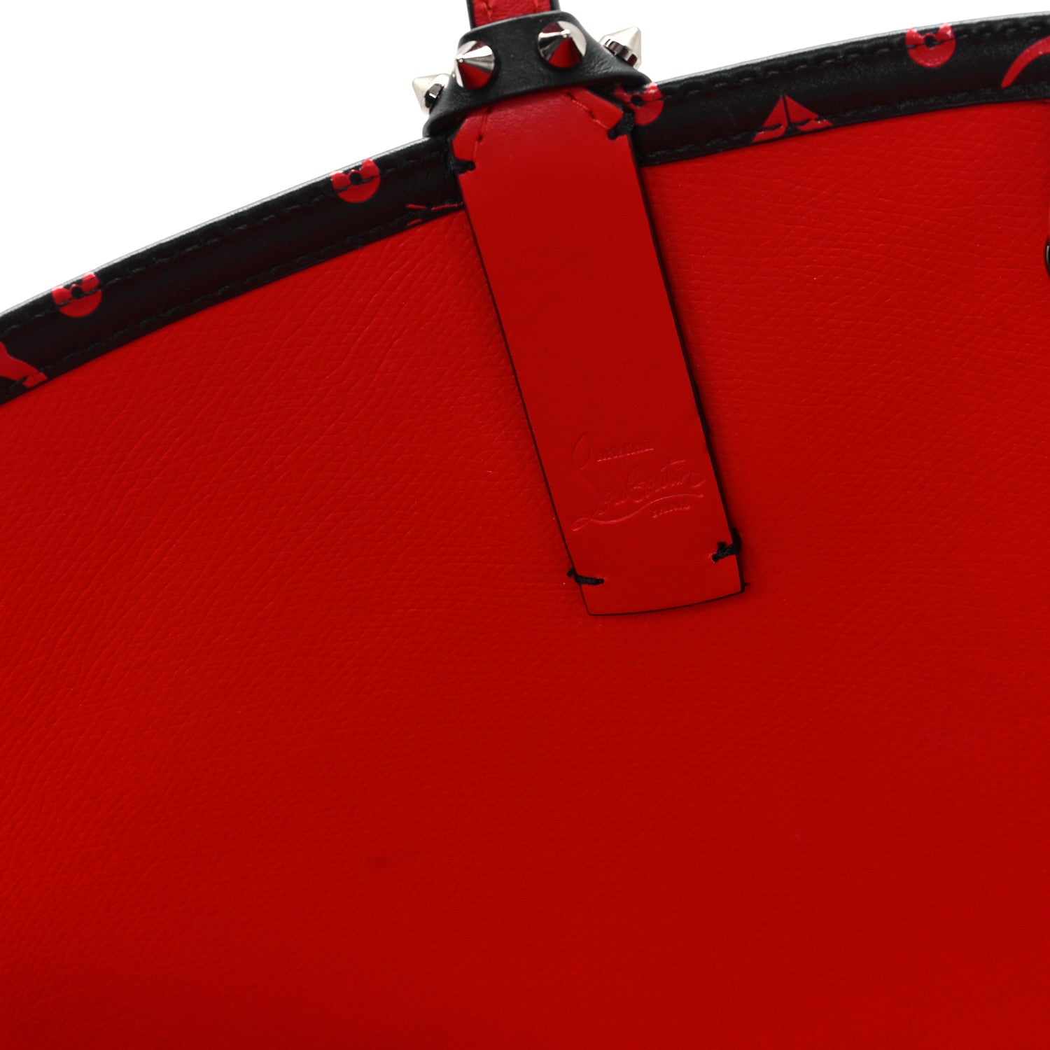 Christian Louboutin Perforated Calfskin Degrade Loubinthesky East West Cabata Tote Black Red 7 of 11