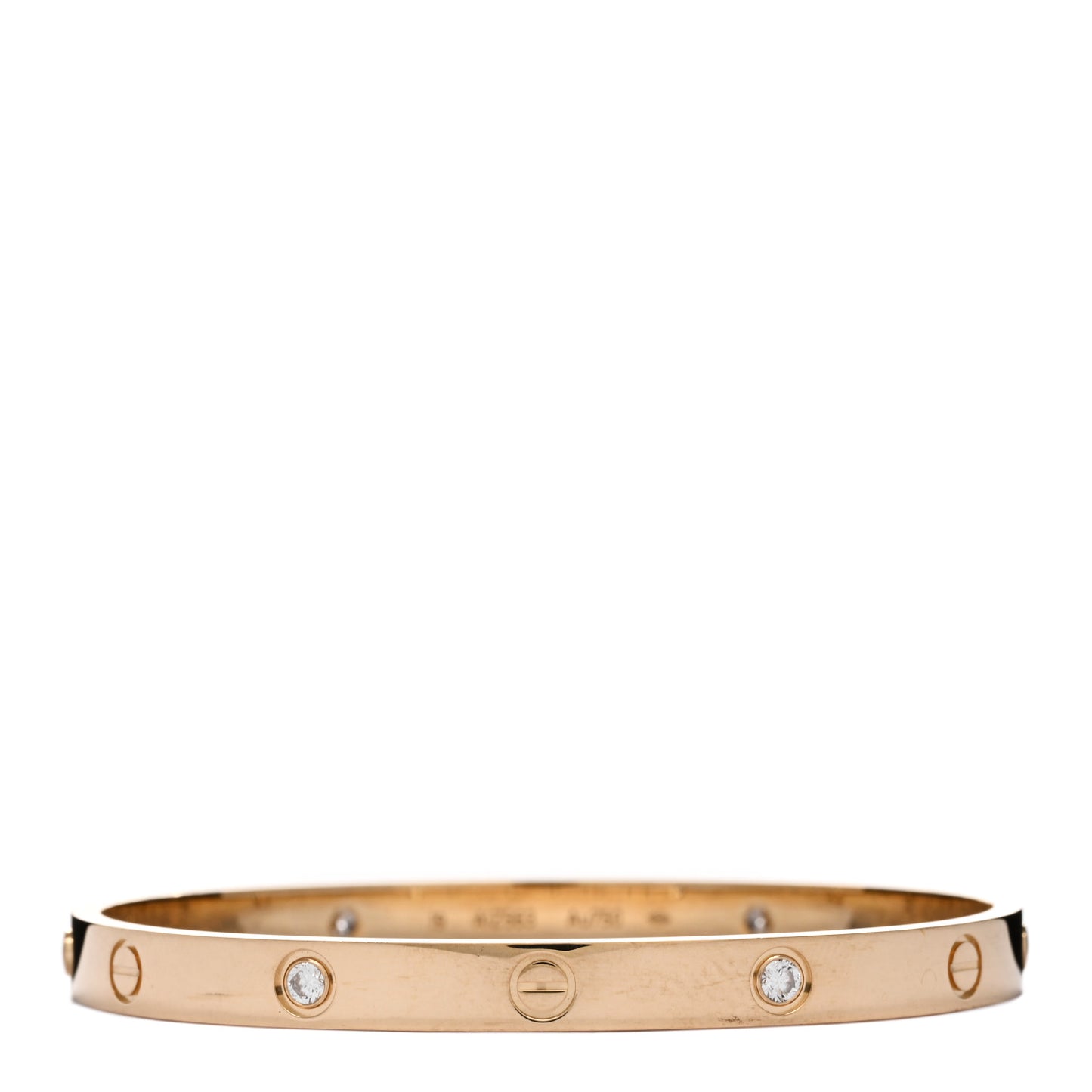 18K Yellow Gold 4 Diamond LOVE Bracelet 19