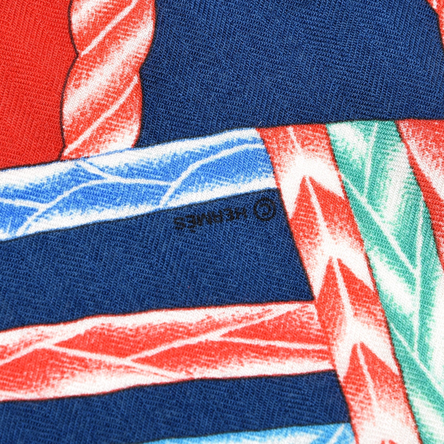 Hermes Cashmere Silk Robe Du Soir Shawl 140 Rouge Bleu Vert 4 of 7