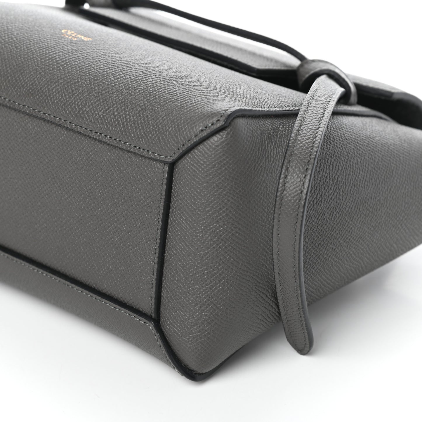Grained Calfskin Nano Belt Bag Grey